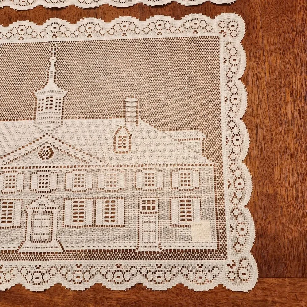 NWT Liechtenstein Polyester Lace White Placemats 13 X 9 in Colonial House